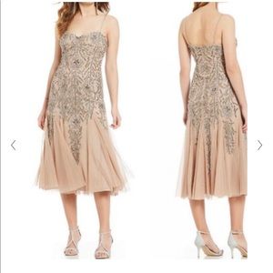 Gianni Bini Jane Beaded Midi Dress Sz 10